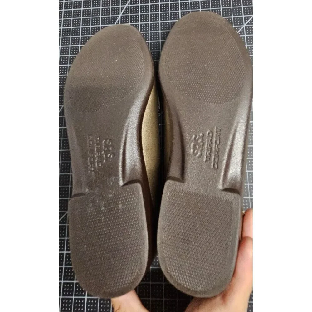 SAS Tripad cofort metro horsebit loafers shoes gold metallic Sz‎ 5.5 M